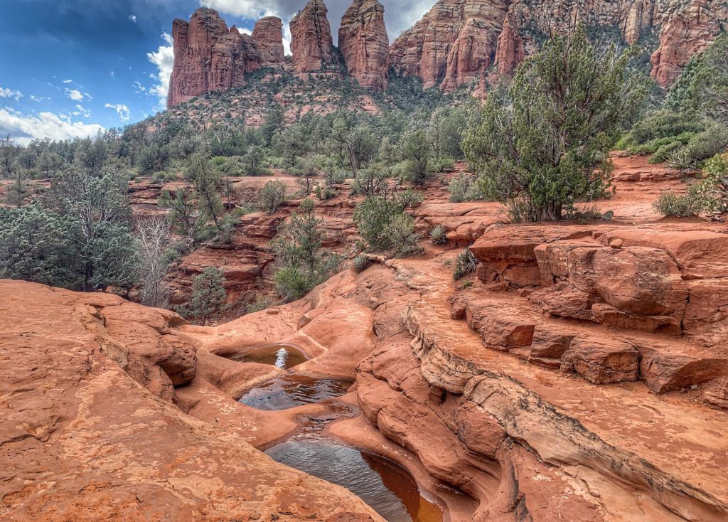 Seven Sacred Pools while Hiking Soldier's Pass Cave Hike Trail in Sedona, Arizona - Inspire Travel Eat