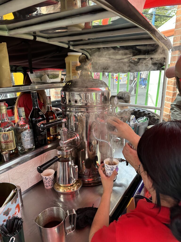 locals making coffee in bogota 