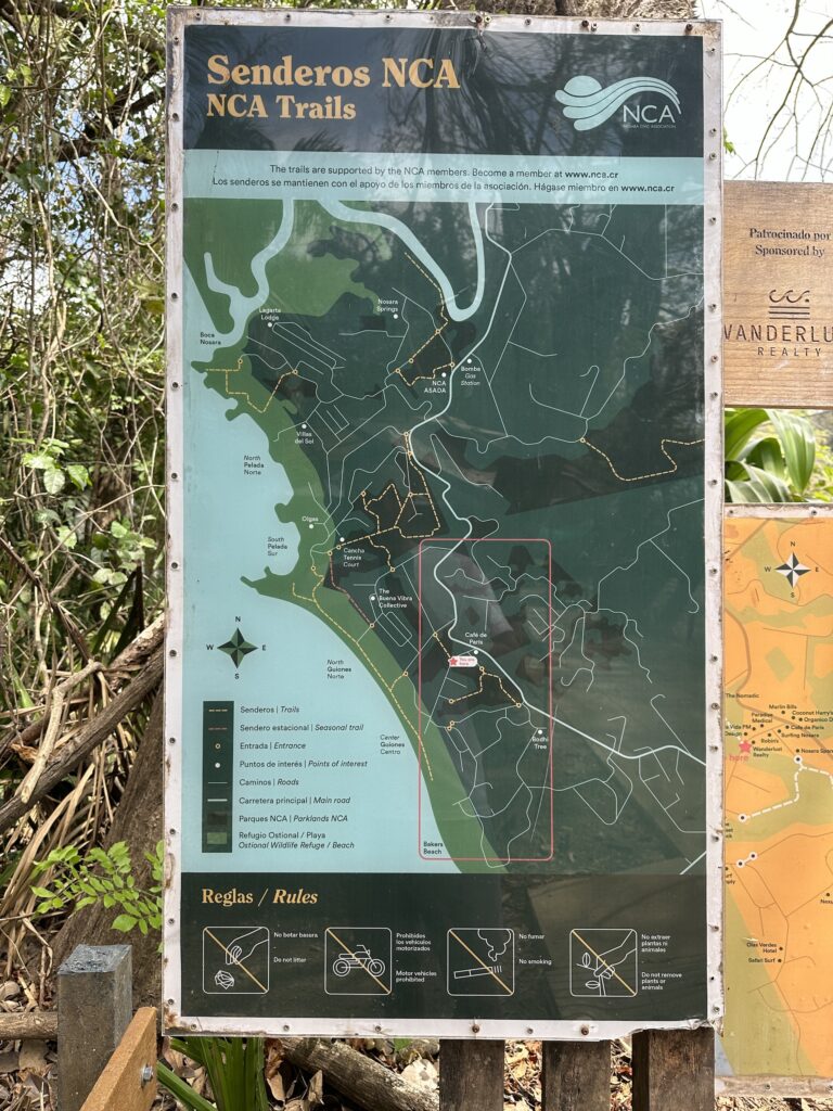 NCA maps for mountain biking Nosara